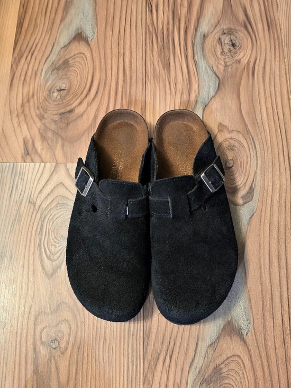 White Mountain Boston Suede Clogs in Black